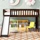 preview thumbnail 2 of 5, Espresso Full Size Low Loft Bed with Ladder and Slide