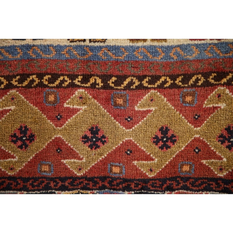 Tribal Shiraz Kashkoli Persian Vintage Area Rug Handmade Wool Carpet - 3'6"x 5'2"