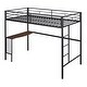preview thumbnail 5 of 22, Industrial Metal Twin Loft Bunk Bed Steel Bedframe w/Desk, Twin Loft Bed for Kids Teens, Noise Free & No Box Spring Required