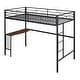 preview thumbnail 12 of 13, Twin Loft Bed with Built-in Desk and Guardrails, Black