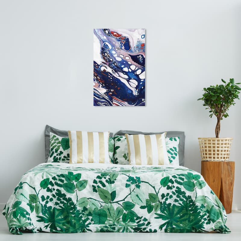 Wynwood Studio Canvas Abstract Pacific Blue II Blue and Modern & Contemporary Wall Art Canvas Print - 36 x 24