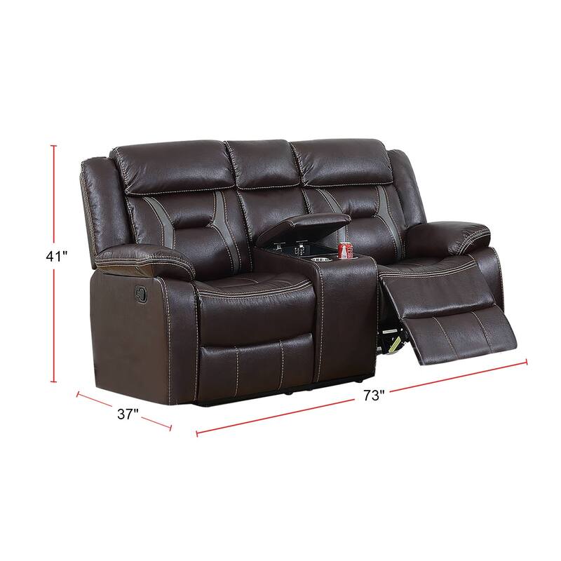 Gel Leatherette Motion Loveseat