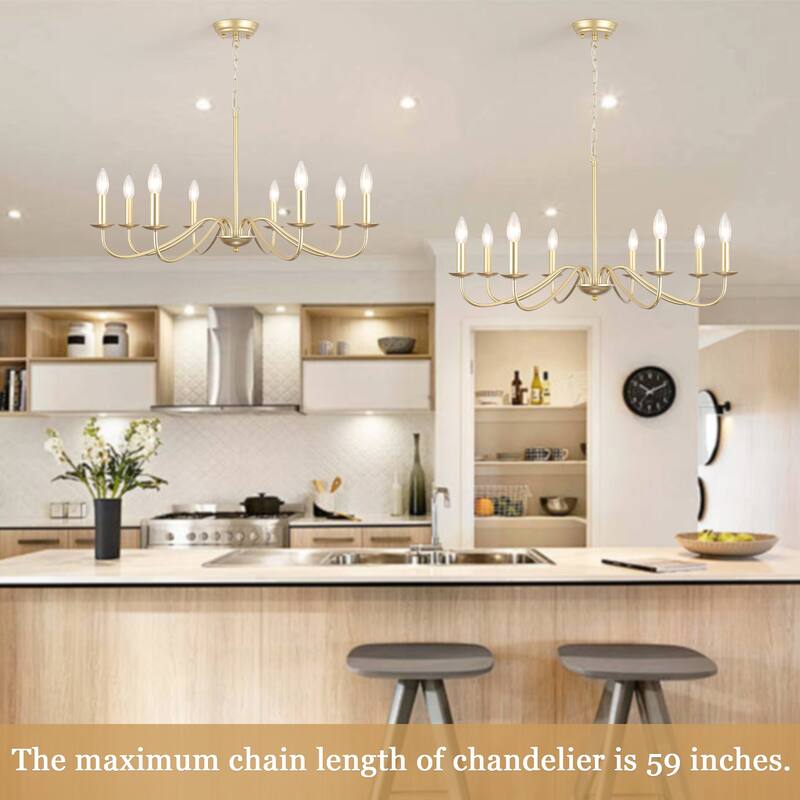 8-Light Farmhouse Candle Chandelier for Bedroom, Kitchen, Living Room and Foyer