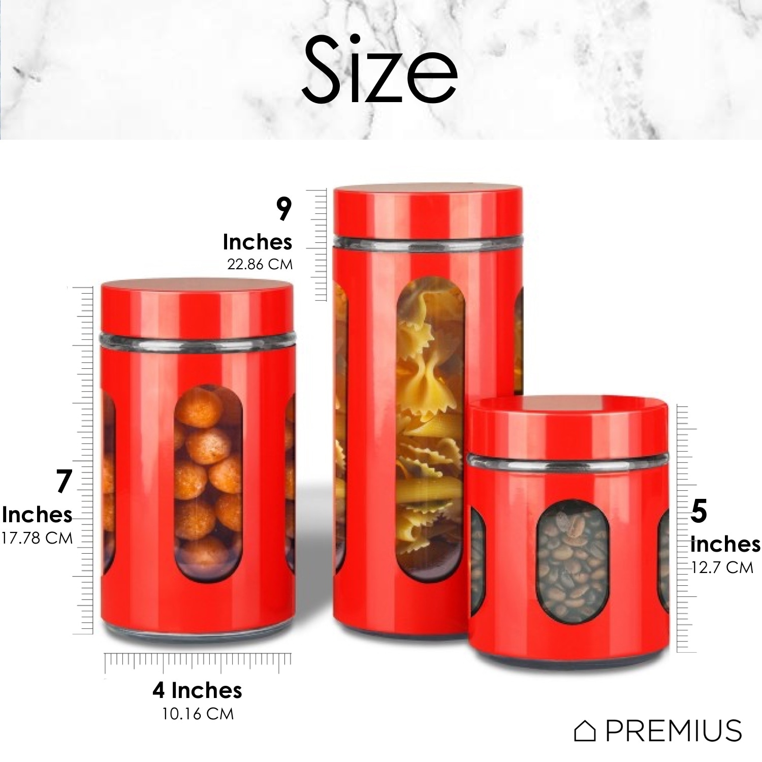 Cooks Standard Stainless Steel Food Jar Storage Canister Set Medium 3