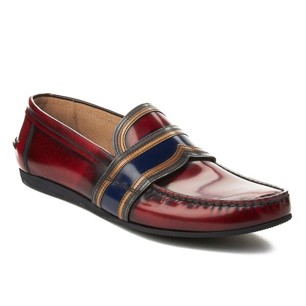 Men's Leather Penny Loafer Shoes Maroon Men's Leather Penny Loafer Shoes Maroon