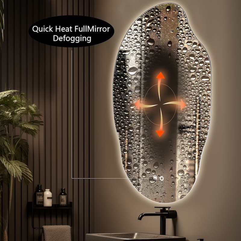 Wallbeyond 3-Tone Modern Style Frameless Rectangular LED Wall Mirror