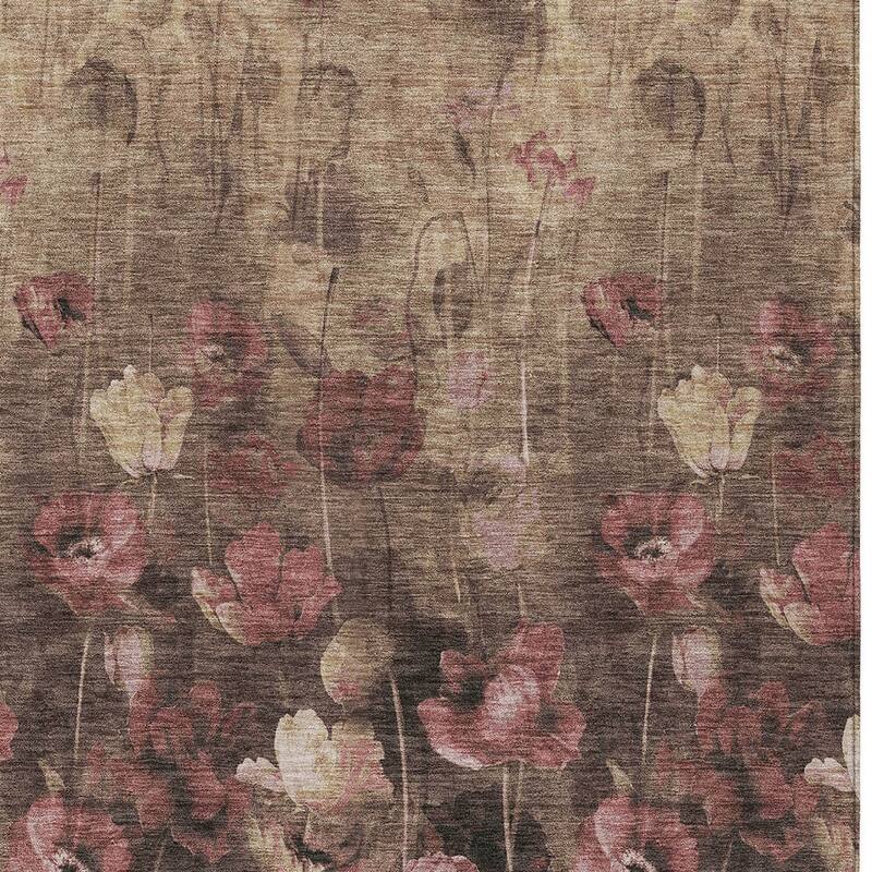 HomeRoots Floral Transitional Rectangle Outdoor Rug