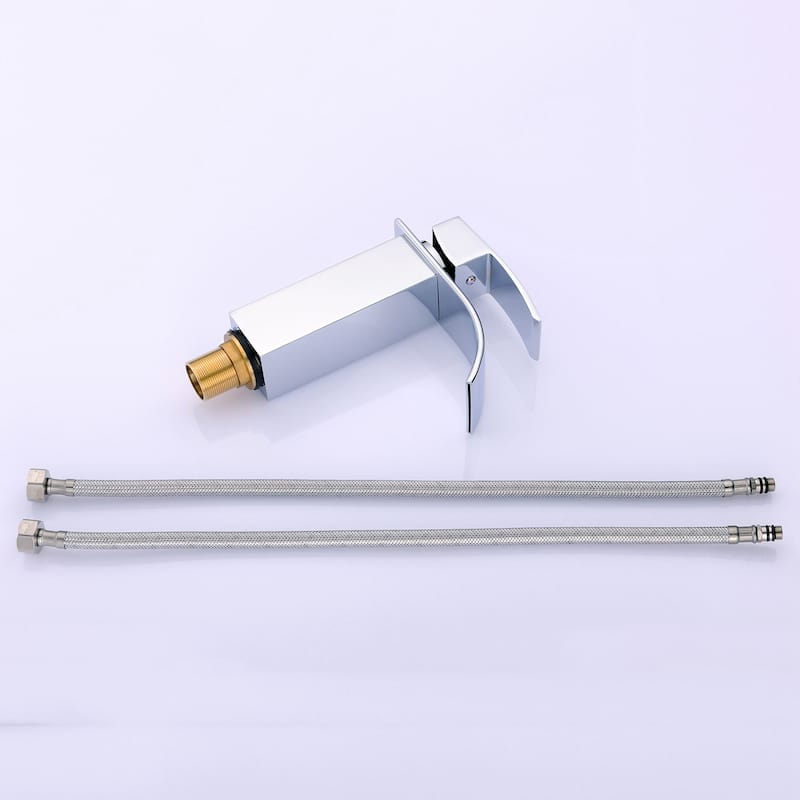 Chrome Single Hole Waterfall Bathroom Sink Vessel Faucet
