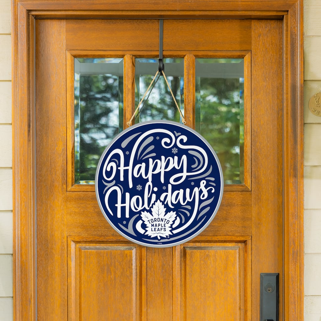 Toronto Maple Leafs 18" x 18" Happy Holidays Door Décor Wall Sign - 18" x 18"