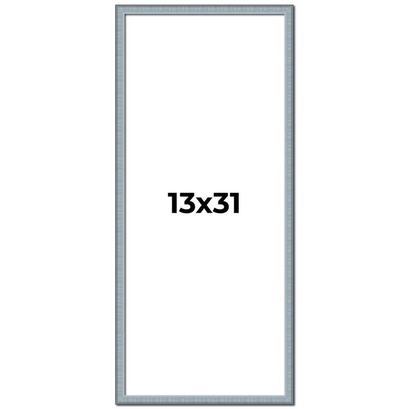 13x31 Frame Rustic Sky Blue Solid Wood Picture Frame | 0.75 Inch
