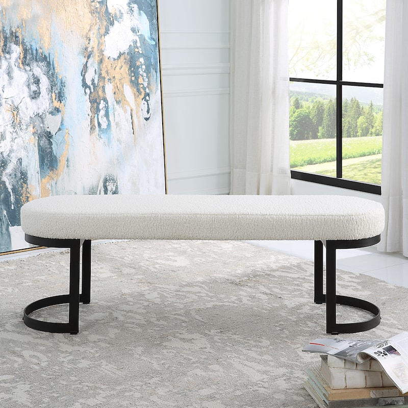 Uttermost Infinity Black Bench - 60"W x 19"H x 16"D