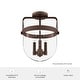 preview thumbnail 3 of 6, Hunter Karloff Clear Glass 3 Light Flush Mount Ceiling Light - Rustic, Industrial, Transitional