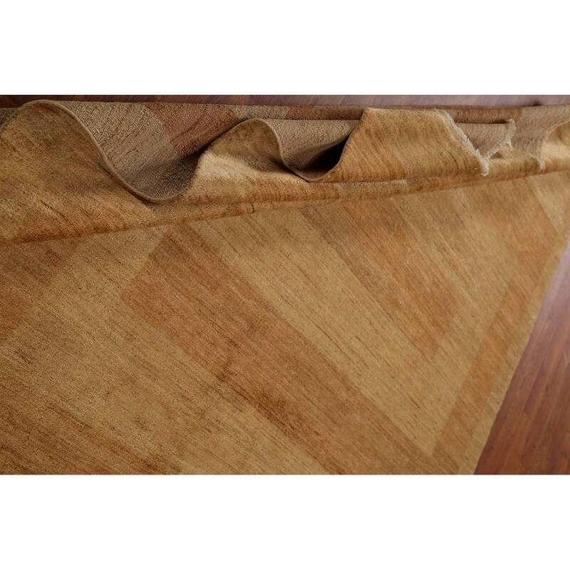 Vegetable Dye Modern Gabbeh Oriental Area Rug Hand-Knotted Wool Carpet - 6'10" x 8'0"