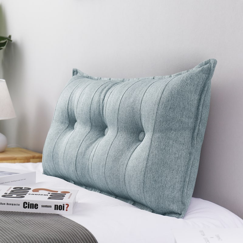 WOWMAX Button Tufted Body Pillow Bed Rest Decrative Reading Pillow Lumbar Pillow