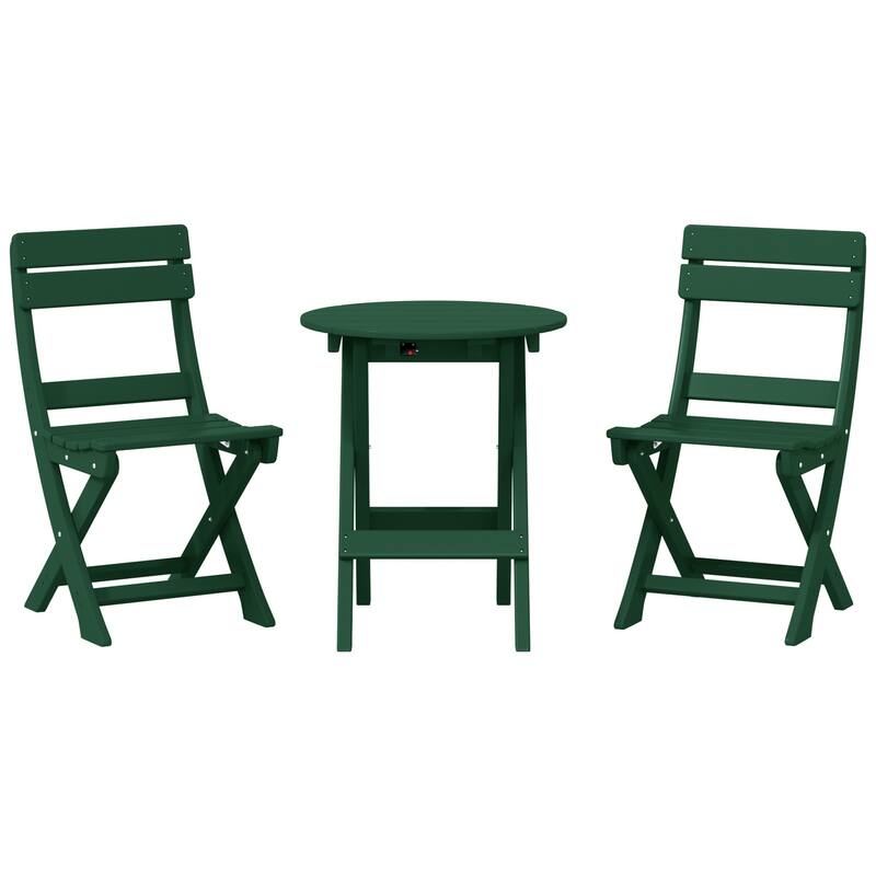 Laguna 3-Piece Folding Dining Set - Dark Green