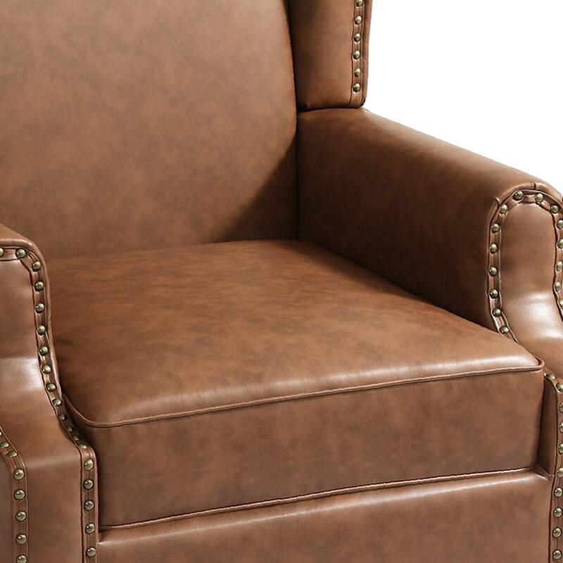 Wingback Accent Chair Nailhead Trim Living Room Reading Chair