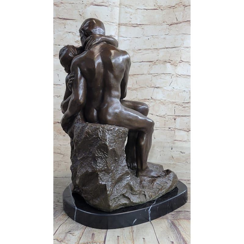 The Kiss By Auguste Rodin Bronze Statue Sculpture Romantic Figure Marble Base 16 Inches X 11 Inches