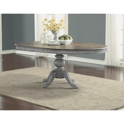 Plymouth Gray Wood Pedestal Dining Table - 72" x 30" x 54"