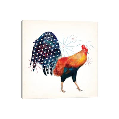 iCanvas "Rooster Fireworks II" by Victoria Borges Canvas Print