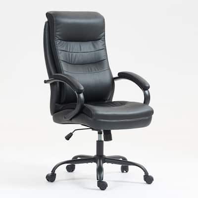 Ergonomic PU Leather Office Chair with Adjustable Height High Back Support for Executive Home Office