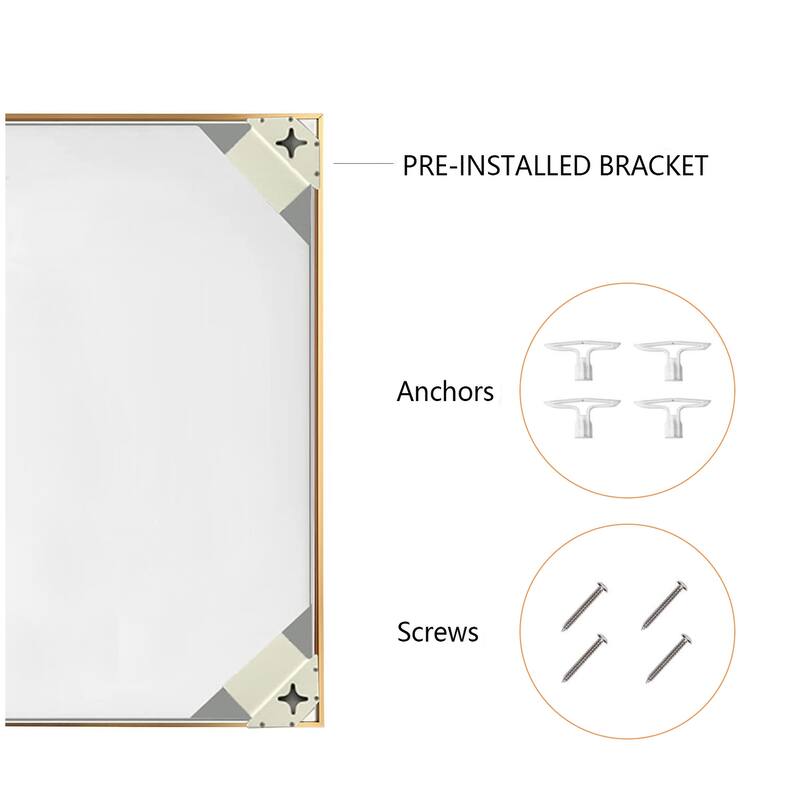 Modern Rectangle Framed Bathroom Vanity Mirror Accent Wall Mirror