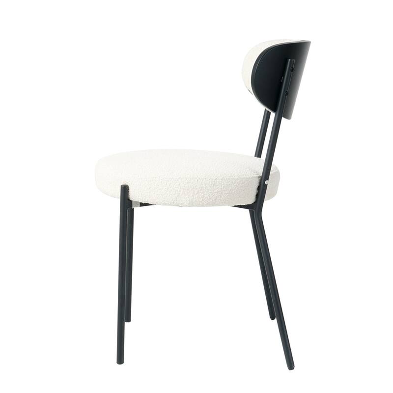 Modern Kitchen Dining Chair with Back and Metal Legs(Set of 2)