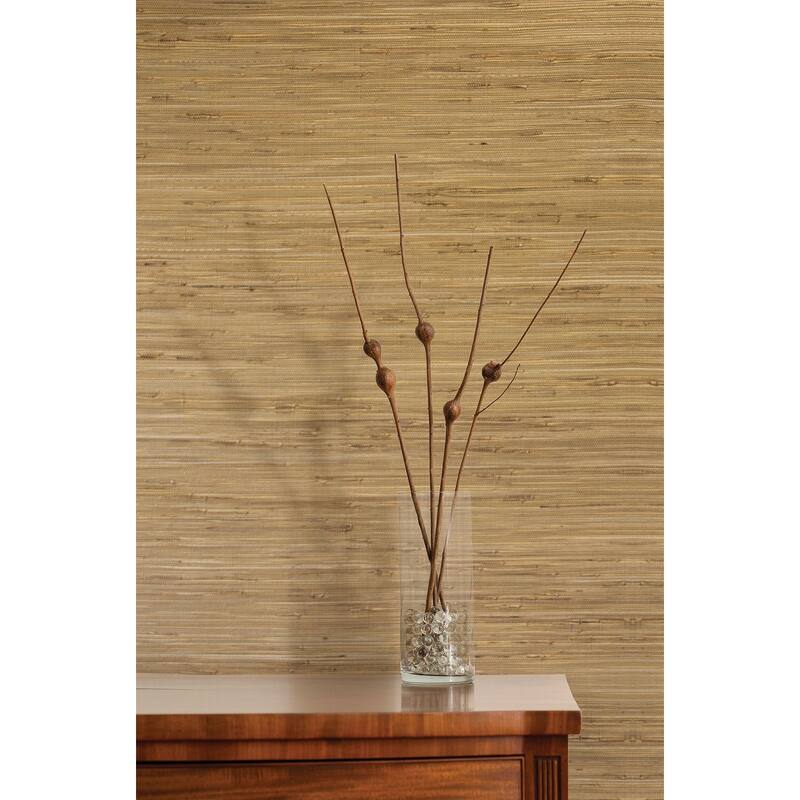 Advantage Daria Beige Grasscloth Wallpaper - 36in x 288in x 2.025in