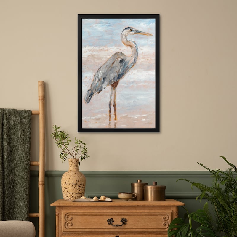 Beach Heron I Premium Framed Poster by Ethan Harper