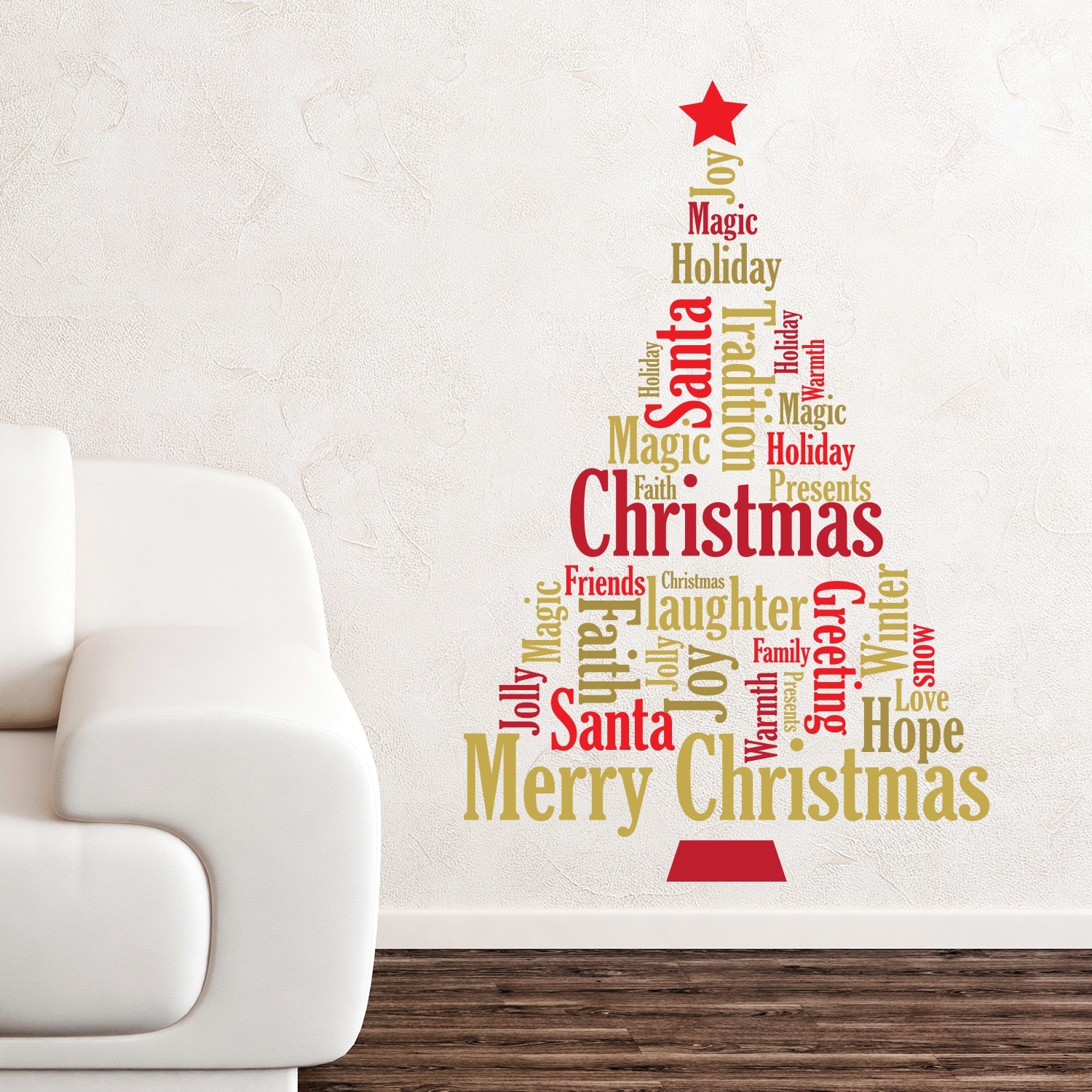 Shop Walplus Wall Sticker English Quote Christmas Tree Festive Home Decor Overstock 31770433