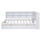 preview thumbnail 7 of 16, Wooden Full Size DayBed with 2 Drawers, DayBed with Storage Shelf and USB Charging Ports,White