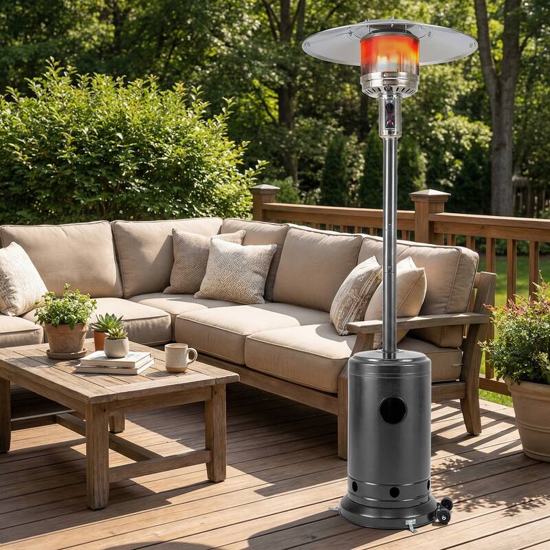 Gymax 50000 BTU Patio Propane Heater w/ Stainless Steel Burner & Safe