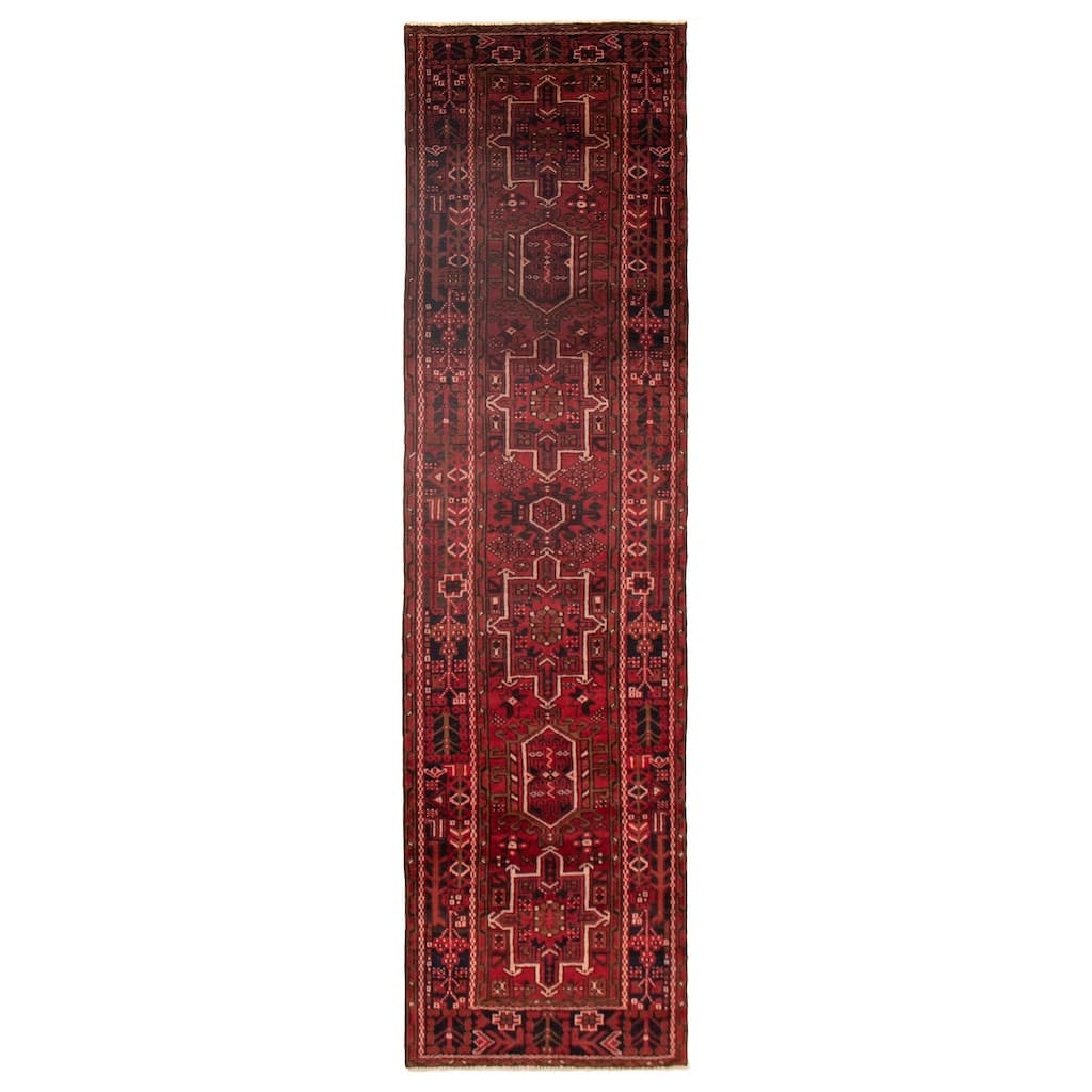 ECARPETGALLERY Hand-knotted Sarabi Red Wool Rug - 2'11 x 10'9