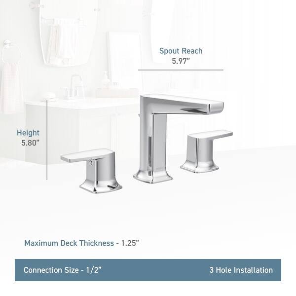 Shop Moen Ts8002 Via 1 2 Gpm Widespread Bathroom Faucet With Metal