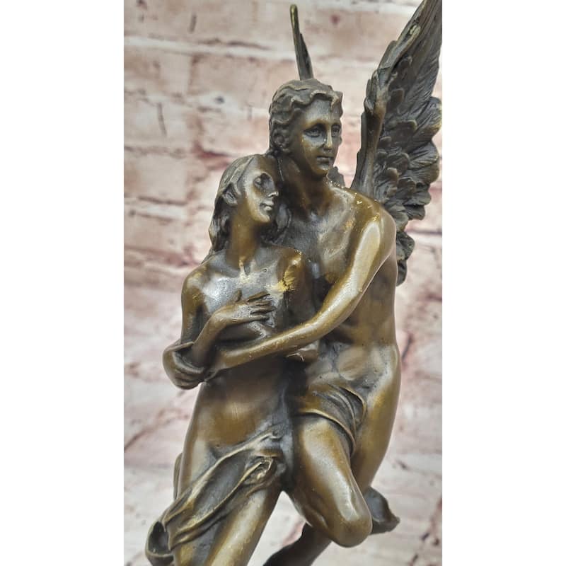 Bronze Angel Carrying Woman Statue – Romantic Eros Psyche