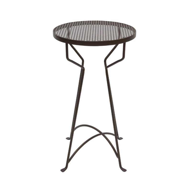 Achla Designs 24.8" H Round Roman Bronze Wrought Iron Capri Plant Stand, Powder Coated Finish, Indoor Outdoor Use, Side Table