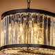 preview thumbnail 3 of 5, 8-Light Black Finish Modern Chandelier for Dining Room with Wrought Iron And Crystal Accents