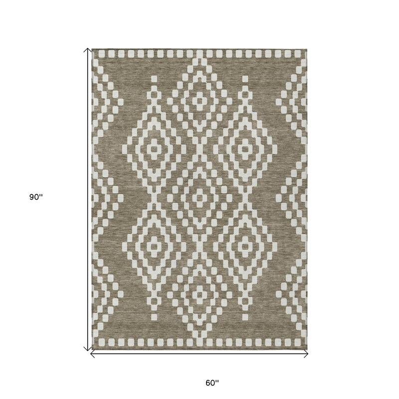 HomeRoots Geometric Transitional Rectangle Outdoor Rug