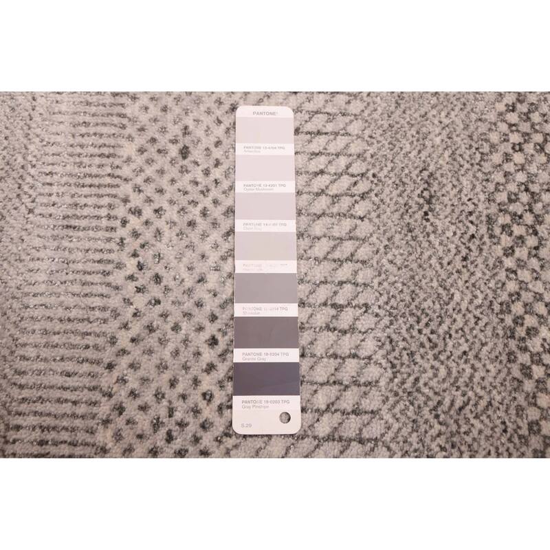 ECARPETGALLERY Hand-knotted Finest Silk Shadow Light Grey Viscose, Wool Rug - 6'0 x 9'3