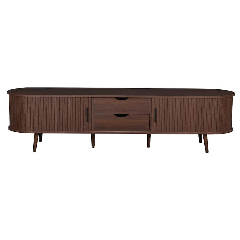 70 Inch TV Stand with Storage Drawers and Integrated Power Panel