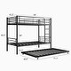 preview thumbnail 6 of 10, Twin over Twin Metal Bunk Bed with Trundle,Ladder and Full-Length Guardrail