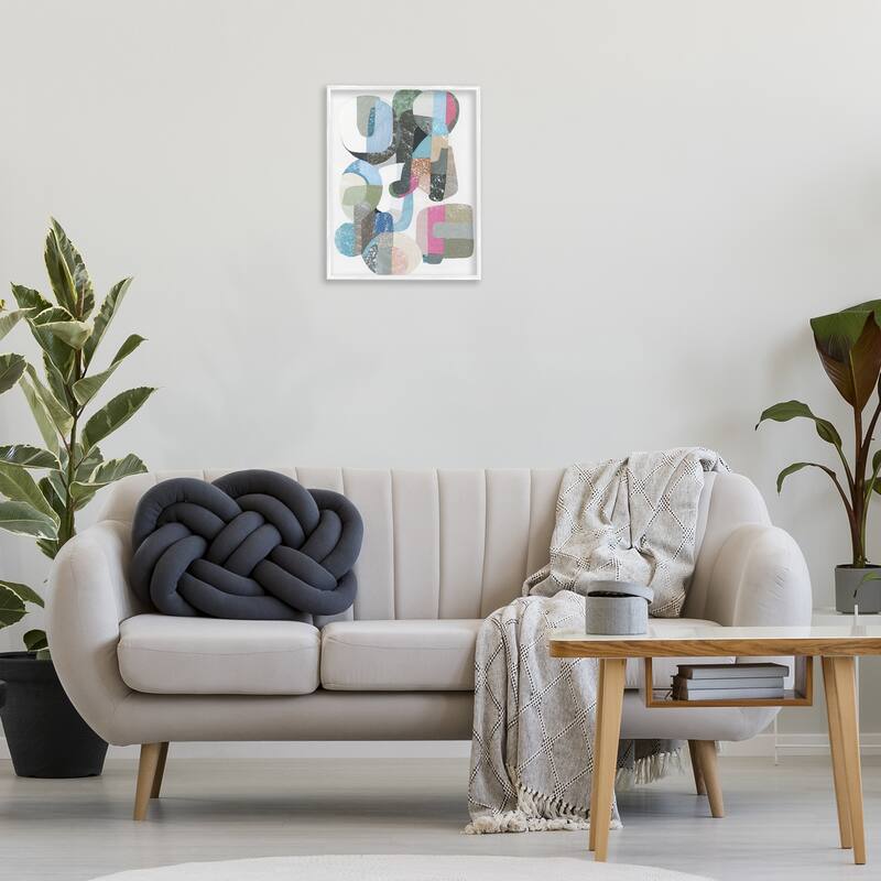 Stupell Pastel Shapes Intertwined Framed Giclee Art Design By Coco Good