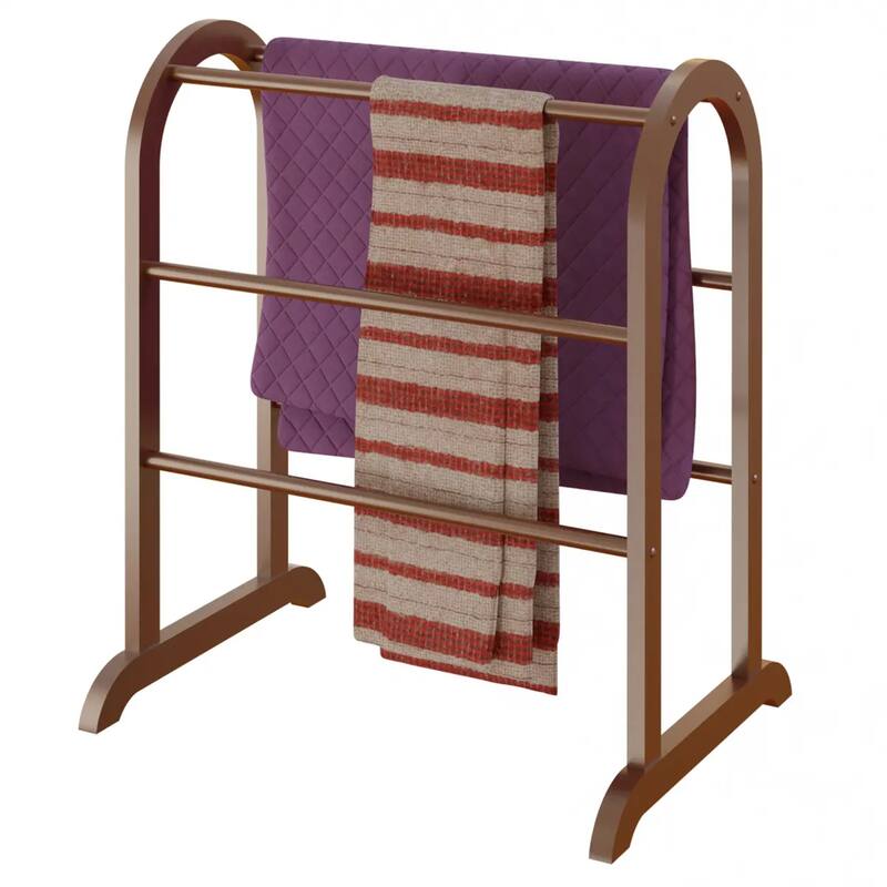 Wooden Quilt Rack with 6 Rods - 30" - Walnut Finish