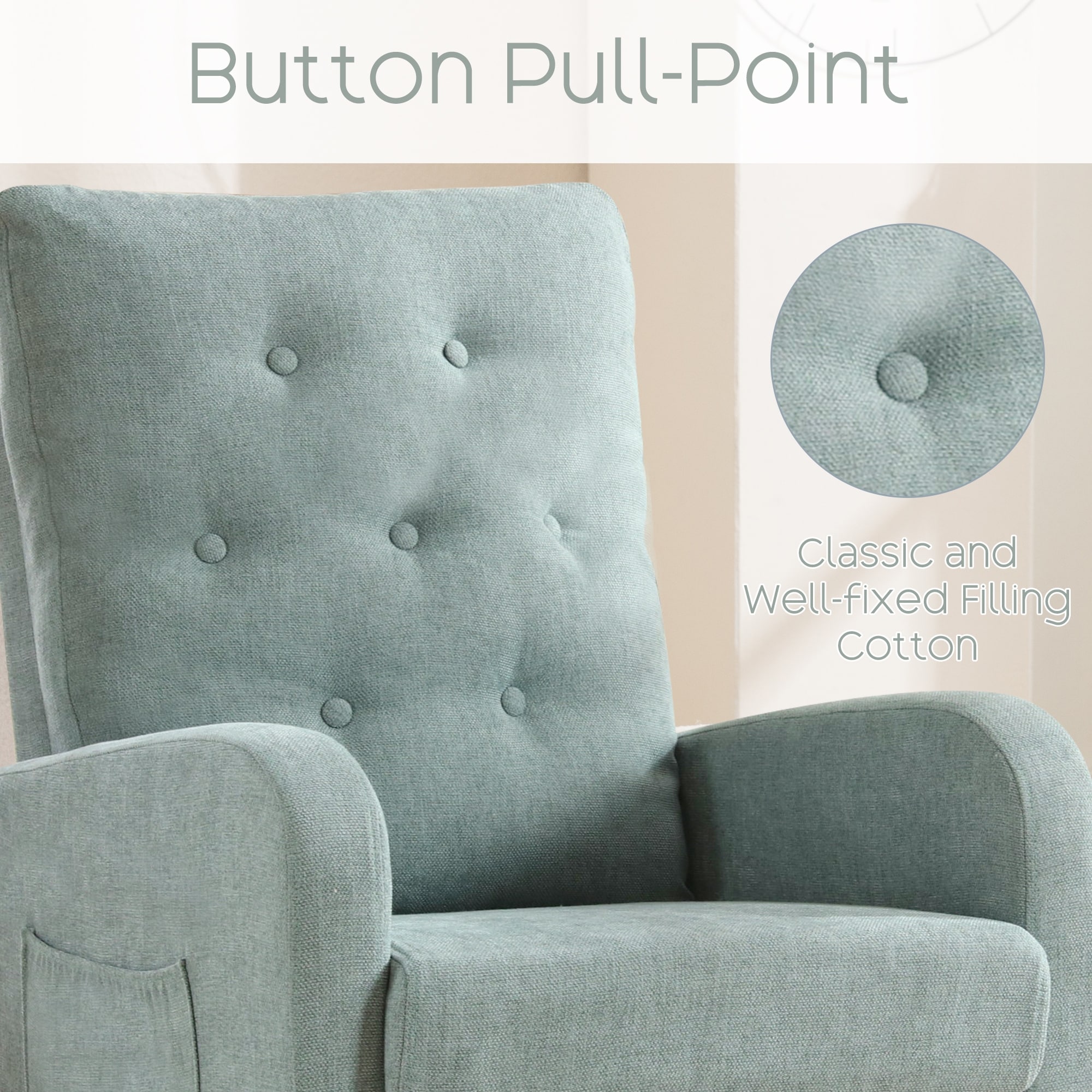 HOMYKA Swivel Rocking Upholstered Armchair Nursery Glider Linen Accent Chairs On Sale Bed Bath Beyond 40298771
