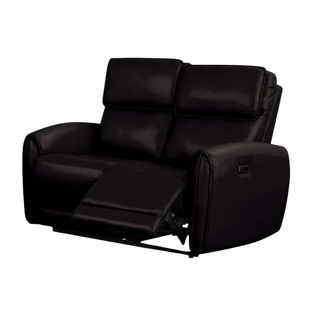 Leatherette Upholstered Power Loveseat with USB Charging Ports