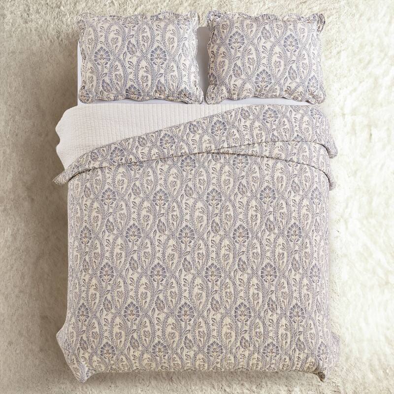 Spartina 449 Jonas Hundred 3-Piece All Cotton Scalloped Quilt Set