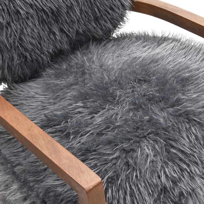 Furniture of America Lumir Modern 28-inch Faux Fur Accent Arm Chair