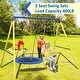 preview thumbnail 4 of 7, Outdoor Backyard 2 Seat Children Metal Swing Set for Kids Age 3 Up