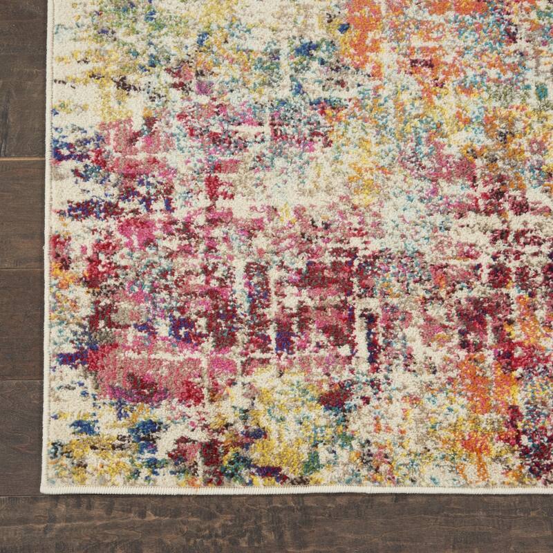 Power Loomed Distressed Abstract Modern Non Skid Stain Resistant Area Rug - 120' X '26' X '0.5