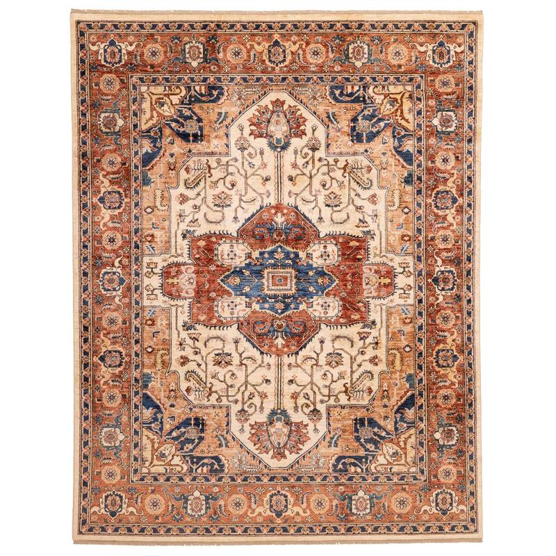 ECARPETGALLERY Hand-knotted Aryana Ivory Wool Rug - 8'0 x 9'11