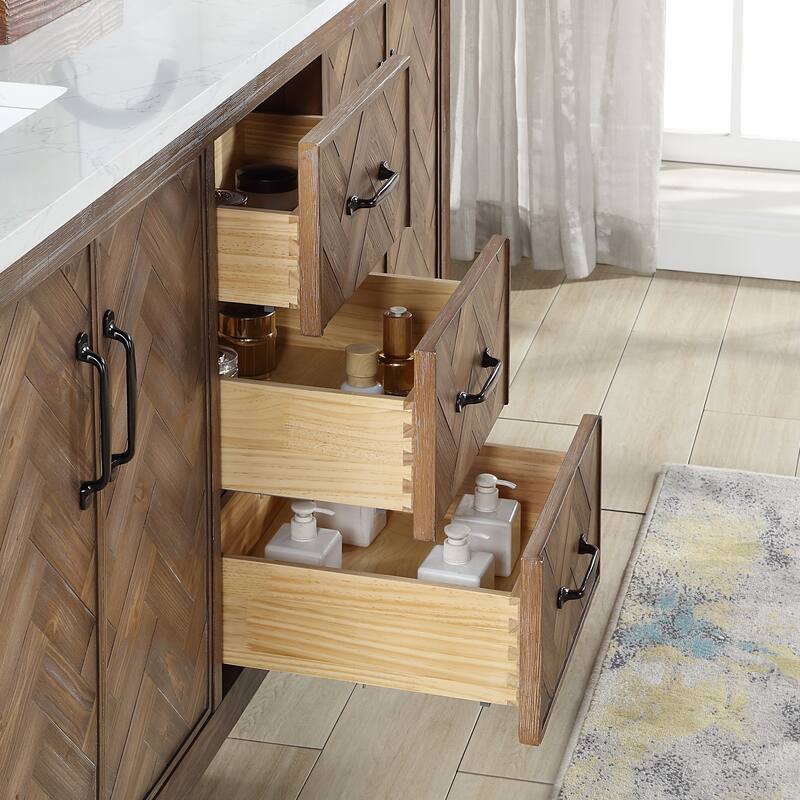 Javier Bath Vanity with Composite Stone Top without Mirror
